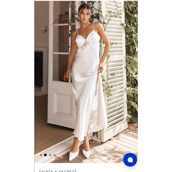 Sz M - NEW Saints & Secrets Satin Dress - Picture 5 of 9